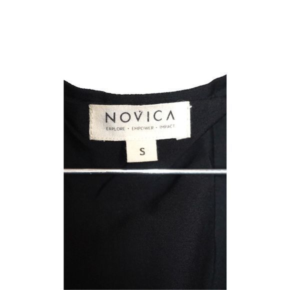 Novica Hand Beaded Glass Western Jacket Black Size Small Cardigan Long Sleeve - Picture 7 of 7